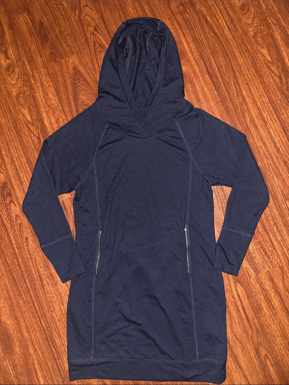 Dakini Black Pullover Hoodie with zipper pocket Accents